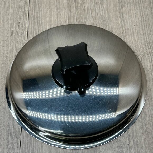 Stainless Steel Replacement Lid w/ Black Lid Knob Handle Easy Clean Round Silver - Picture 3 of 8